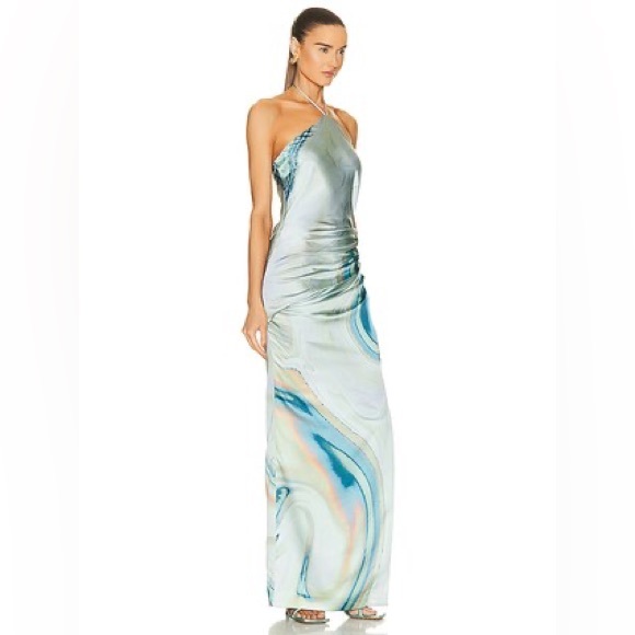 Simkhai Hansel Marble Printed Satin Gown - Picture 2 of 7